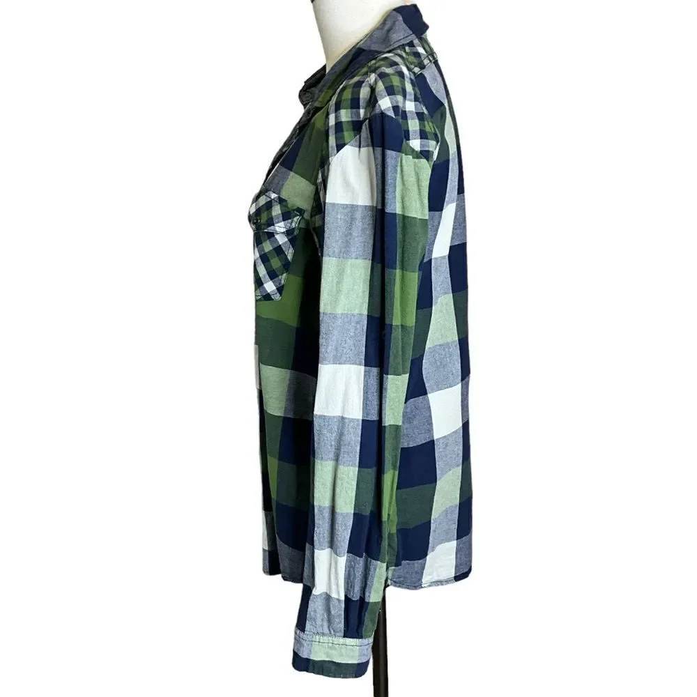Buffalo David Bitton Woman's Long Sleeve Snap Front Fitted Plaid Shirt Size L - Picture 12 of 14